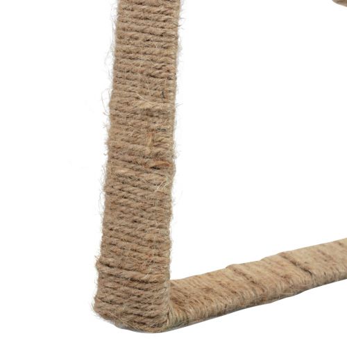 Artikel Boho-stijl, hart metalen ring decoratieve ring jute lint 30cm