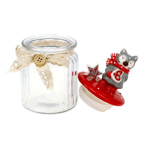 Floristik24 Snoeppot met deksel Fuchs Ø7,5cm H16cm