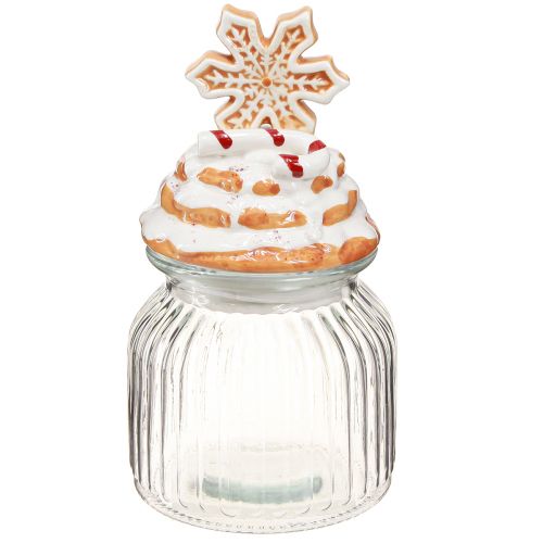 Floristik24 Snoeppot Kerstkoekjespot sneeuwvlok H20cm