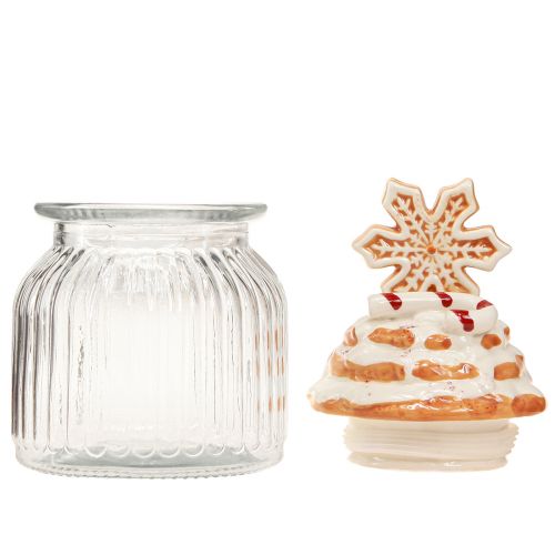 Artikel Snoeppot Kerstkoekjespot sneeuwvlok H20cm