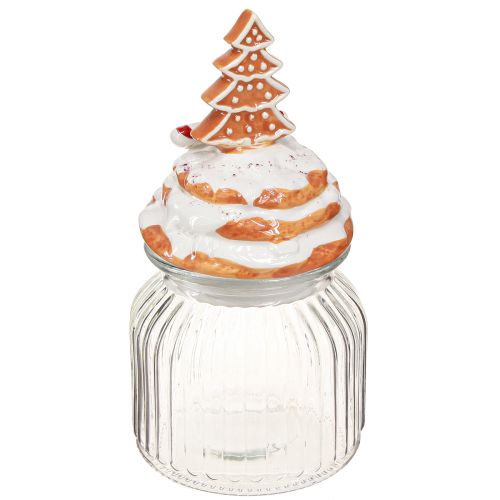 Artikel Kerstbonbonnière glas, dennenkoekenpot Ø11cm H21cm