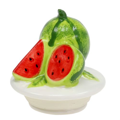 Floristik24 Glazen bonbonnière met fruitdeksel meloen H15,5cm