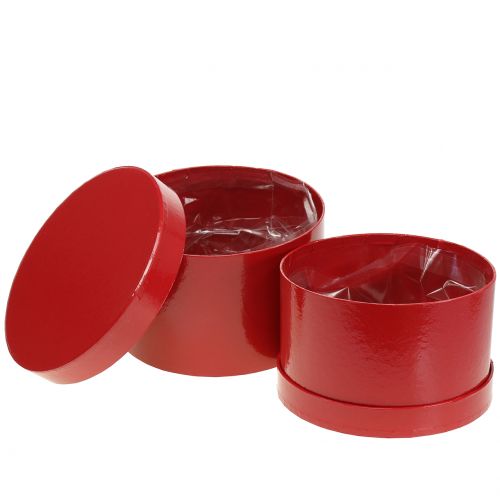 Floristik24 Bloembak rood glanzend Ø18/20cm 2 st.