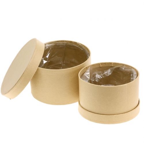 Floristik24 Doos ronde bloembak naturel Ø14 / 16cm 2st