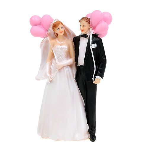 Floristik24 Bruidspaar met ballonnen 14cm