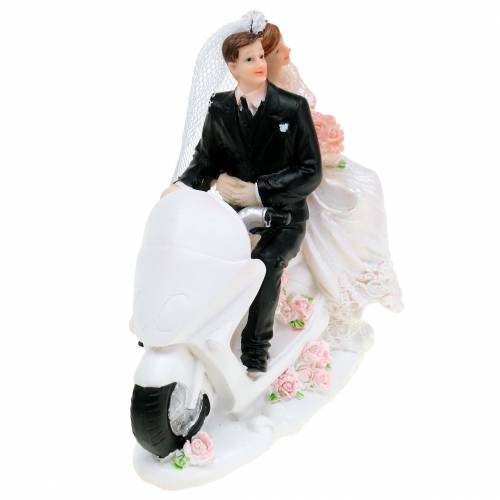 Floristik24 Bruidspaarfiguur op motor 12cm