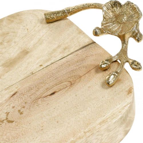 Floristik24 Houten dienblad met kersenbloesemdecoratie, mangohout, tafeldecoratie L50cm