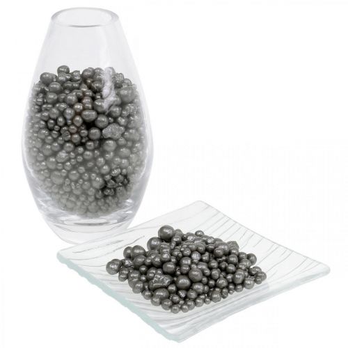 Metallic sierkralen antraciet sierkorrels rond 4-8mm 1l