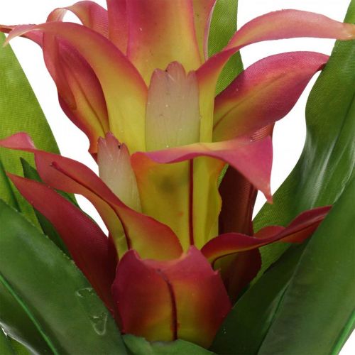 Artikel Bromelia kunst Roze Kunstbloem om op te plakken 54cm