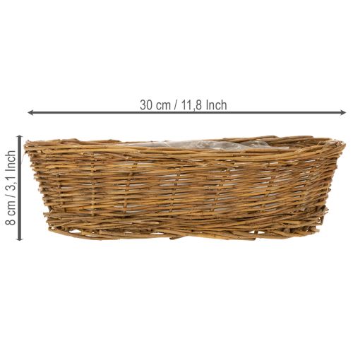 Broodmandje van circa 30 cm ovaal, ongepeld | Floristik24.nl