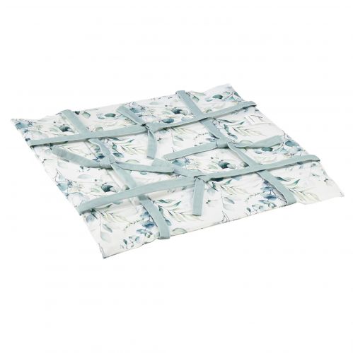 Artikel Broodmand stof eucalyptus gebruiksvoorwerp wit groen 20x20x7cm