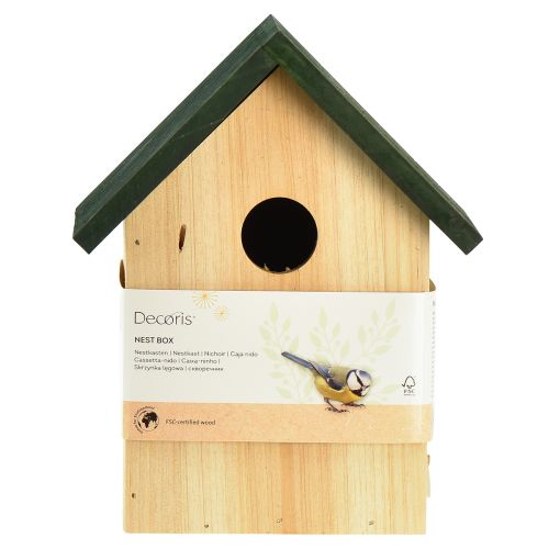 Artikel Broedmachine Nestkast Pimpelmees Naturel Groen 16x11x19,5cm