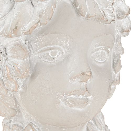 Artikel Buste van gegoten steen, sculptuur vrouw plantenbak antiek H21,5cm