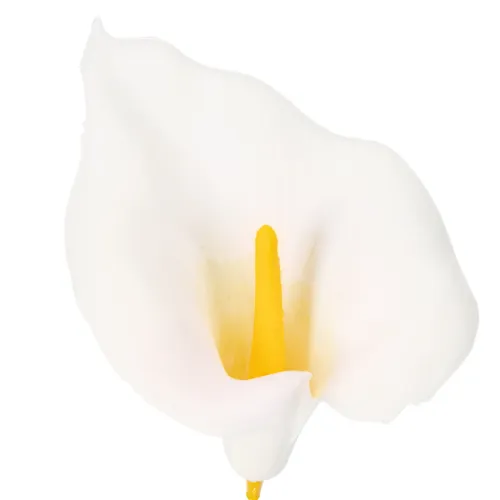 Kunstmatige callalelie met gele meeldraden, decoratieve bloemen, 35 cm, 10 stuks | Floristik24.nl