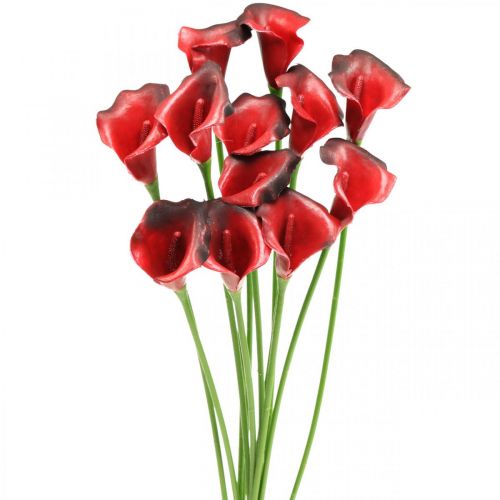 Artikel Calla rood bordeaux kunstbloemen in bos 57cm 12st