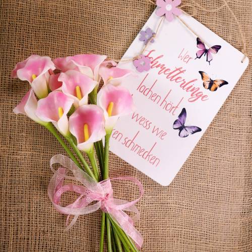 Floristik24 Calla decoratieve bloem roze 57cm 12st