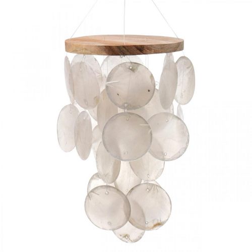 Floristik24 Capiz windgong hangende decoratie schelpen parelmoer Ø12cm 37cm