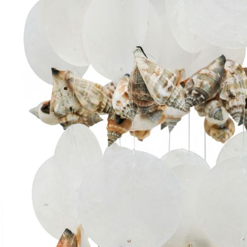 Artikel Capiz windgong hangende decoratie schelpen parelmoer Ø17cm 70cm