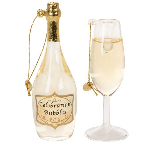 Hangerset met champagnefles en