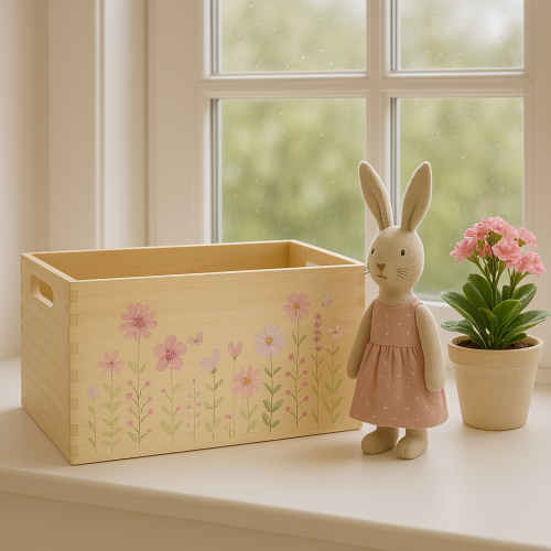 Artikel Klein houten doosje houten doosje bloemen vlinder 30x18cm