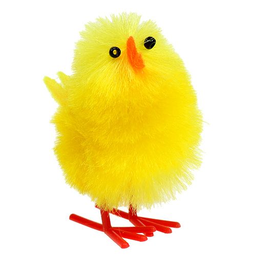 Floristik24 Chenille kuiken 4cm geel 4st
