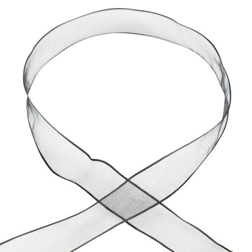 Artikel Chiffon lint organza lint organza zwart 25mm 20m