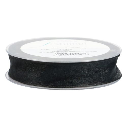 Artikel Chiffon lint organza lint organza zwart 25mm 20m