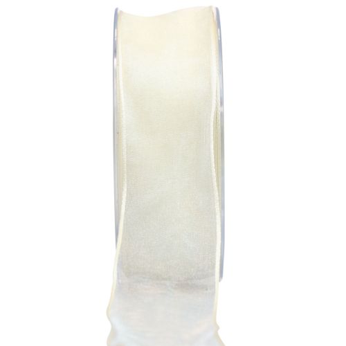 Floristik24 Chiffonlint organzalint decoratief lint organza crème 40mm 20m