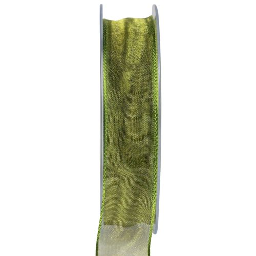 Chiffonlint organzalint sierlint organza groen 25mm 20m