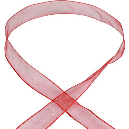 Artikel Chiffonlint organzalint decoratief lint organza rood 25mm 20m