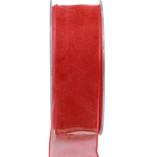 Floristik24 Chiffonlint organzalint sierlint organza rood 40mm 20m