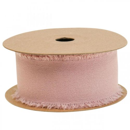 Artikel Chiffon lint roze stoffen lint met franjes 40mm 15m