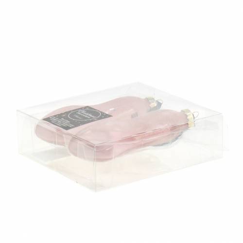 Floristik24 Kerstboomhanger pumps oudroze 11cm 2st
