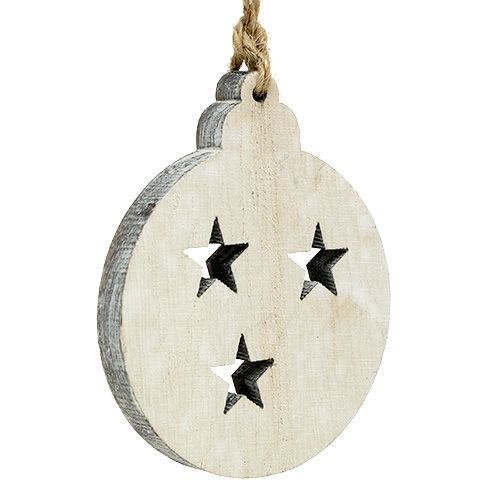 Floristik24 Kerstboom bal hout om op te hangen 5-7cm 14st