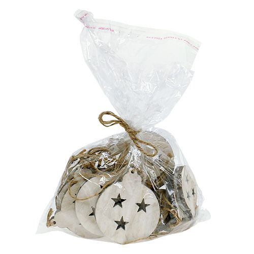 Floristik24 Kerstboom bal hout om op te hangen 5-7cm 14st