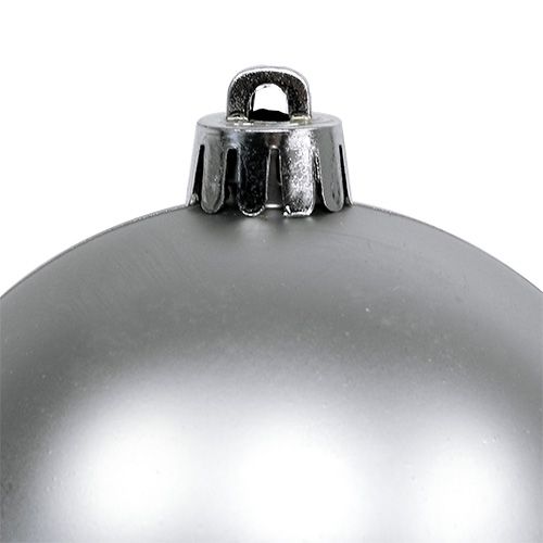 Floristik24 Kerstboomballen kunststof zilver 8cm 6st