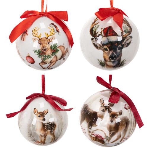 Kerstbal met hertenmotief en
