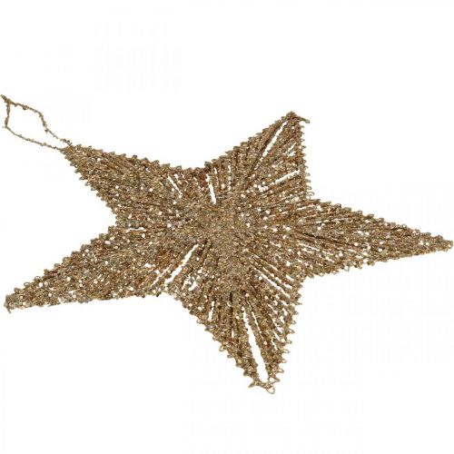 Artikel Kerstboomversiering, adventsversiering, sterhangers goud B20,5cm 6 st