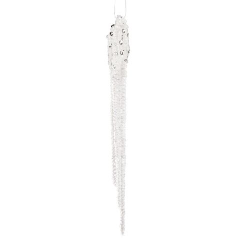 Artikel Kerstboomdecoratie ijspegeldecoratie helder zilver 15cm 8st