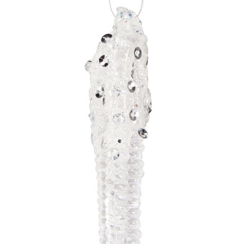 Artikel Kerstboomdecoratie ijspegeldecoratie helder zilver 15cm 8st