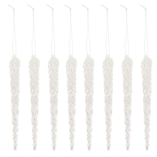 Artikel IJspegeldecoratie voor het ophangen van glows in the dark 15cm 8st
