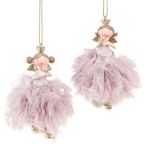 Floristik24 Kerstboomdecoratie engeldecoratie prinses roze 11cm 4st
