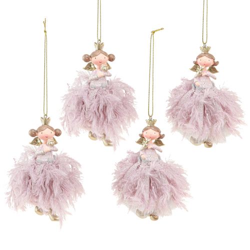Floristik24 Kerstboomdecoratie engeldecoratie prinses roze 11cm 4st