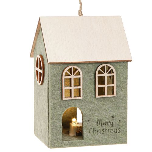 Artikel Kerstboomdecoratie vilten decoratie huis groen H12,5cm 2 st