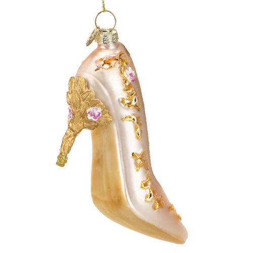 Floristik24 Kerstboomdecoratie glazen schoentjes roze glazen schoentje 10cm 2st