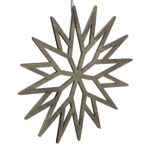 Artikel Kerstboomdecoratie sneeuwvlokken decoratie hout groen 15cm 8 st