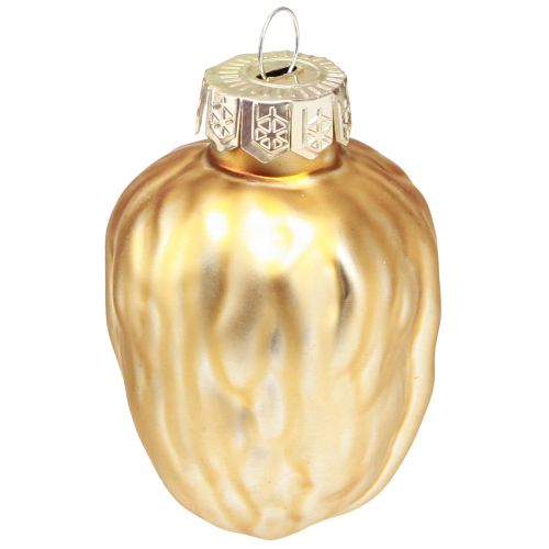 Artikel Kerstboomversiering Kerst goud walnoot 3x6cm 6 st