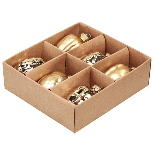 Artikel Kerstboomversiering Kerst goud walnoot 3x6cm 6 st