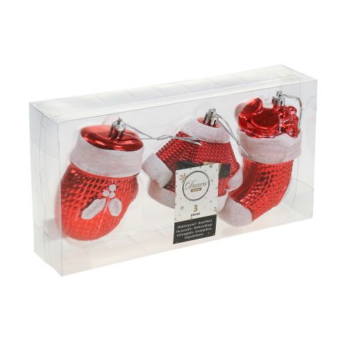Floristik24 Kerstboomdecoraties rood, wit 3st