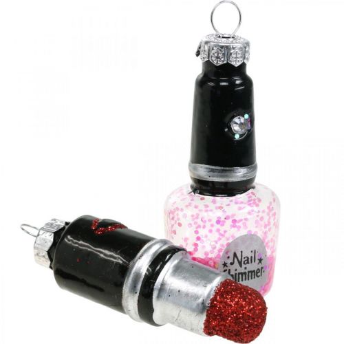 Floristik24 Kerstboomdecoratie Beauty & Glamour, glazen hanger cosmetica mix H5.5–7cm echt glas 6st
